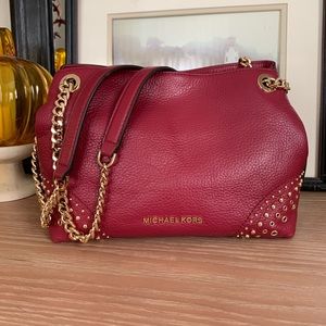 NWT!!! Michael Kors Medium Chain Messenger Leather Shoulder Bag